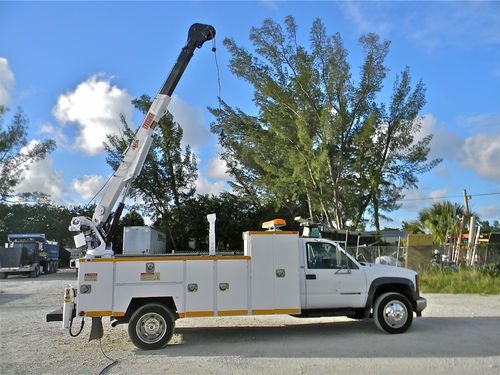 Gmc chevy 3500 hd diesel mechanics utility service imt 6000 lb. crane truck