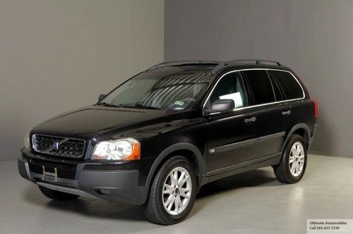 2004 volvo xc90 t6 awd nav sunroof 7-pass 3row leather wood heatseats alloys cd