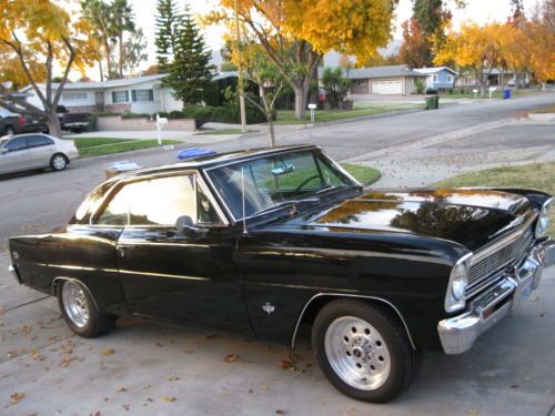 1966 nova, high performance, black on black, sport coup not an ss