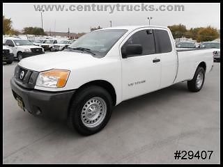 &#039;08 v8 white nissan titan extended cab long bed work truck - we finance!