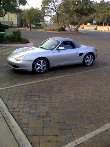 Porsche, boxster, silver convertible, 2 door, manual