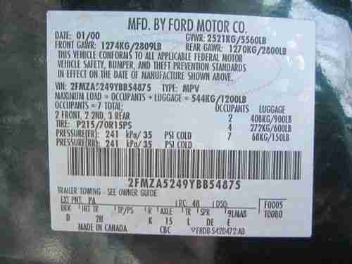 2000 Ford Windstar SE Mini Passenger Van 4-Door 3.8L, US $3,500.00, image 6