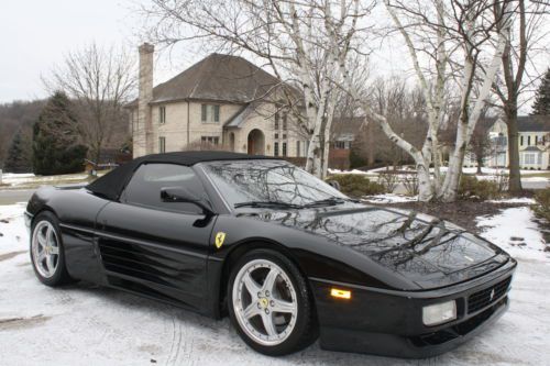 1995 ferrari 348 spider black on black 5 speed only 23,000 miles pa inspected