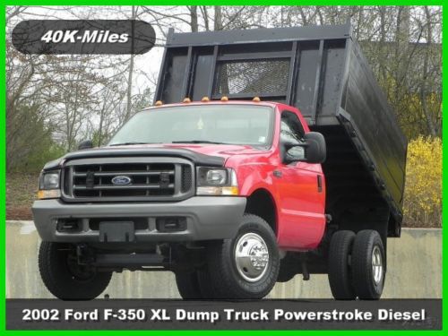2002 ford f-350 xl regular cab flat bed dump truck 4x4 7.3l powerstroke diesel