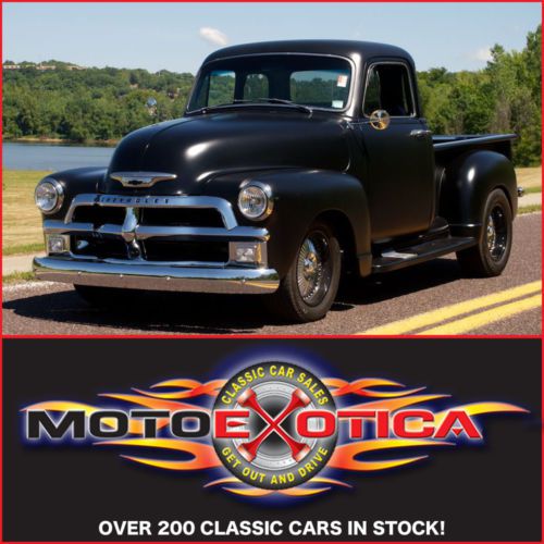 1954 chevrolet 5 window restomod pickup - killer matte black paint - 350 ci !!!!