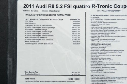 2011 Audi R8 5.2 FSI V10, Quattro, R tronic, One Owner, All Records, 3750 Miles, US $124,900.00, image 23