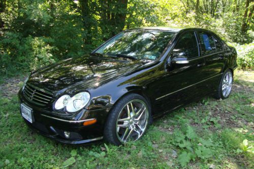 2005 mercedes-benz c55 amg base sedan 4-door 5.5l black on black loaded