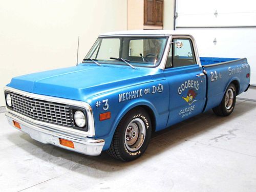 1972 chevy short bed v-8 a/c p/s p/b -hot rod shop truck see video -short &amp; wide