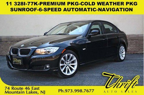 11 328i-77k-premium pkg-cold weather pkg-sunroof- 6-speed automatic-navigation