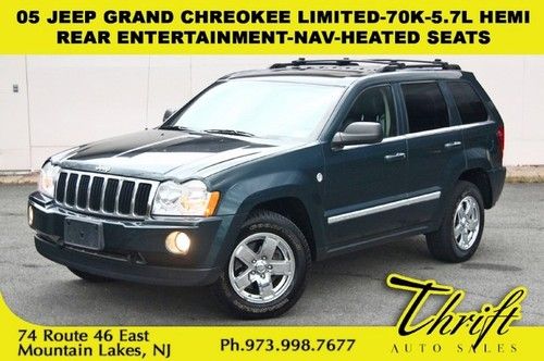 05 jeep grand chreokee limited-70k-5.7l hemi-rear entertainment-nav-heated seats