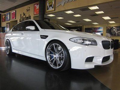 2013 bmw m5 sedan white only 3k miles hre wheels eisenmann exhaust