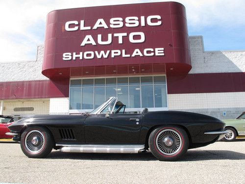 1967 chevrolet corvette convertible - show quality - tuxedo black - clean