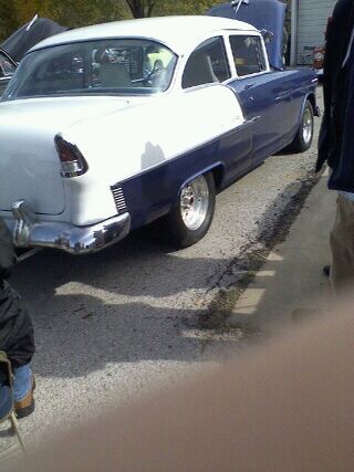 BLUE & WHITE CLASSIC '55 CHEVY, SUPER GOOD DAILY DRIVER, image 2