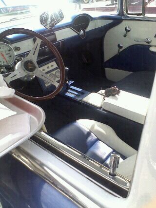 BLUE & WHITE CLASSIC '55 CHEVY, SUPER GOOD DAILY DRIVER, image 3