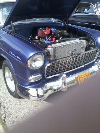 BLUE & WHITE CLASSIC '55 CHEVY, SUPER GOOD DAILY DRIVER, image 4