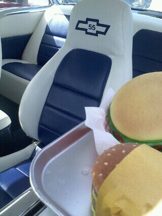 BLUE & WHITE CLASSIC '55 CHEVY, SUPER GOOD DAILY DRIVER, image 5