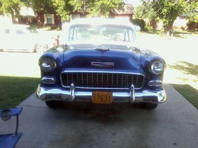 BLUE & WHITE CLASSIC '55 CHEVY, SUPER GOOD DAILY DRIVER, image 6