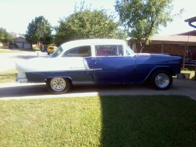 BLUE & WHITE CLASSIC '55 CHEVY, SUPER GOOD DAILY DRIVER, image 8