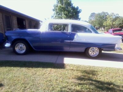 BLUE & WHITE CLASSIC '55 CHEVY, SUPER GOOD DAILY DRIVER, image 10