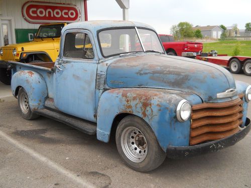 1953 chevy pickup truck 5 window 3100 model short box rat rod patina sunbaked