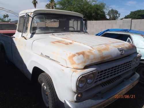 1958 ford f100 long bed  no motor has 4 speed manual trans az truck