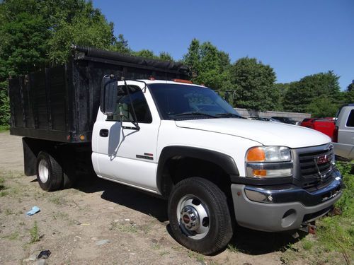 No reserve. 3500 diesel chassis cab with box and multi-directional plow included