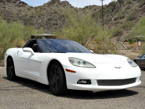 No reserve 07 c-6 corvette coupe white ls2 nav carbon fiber top