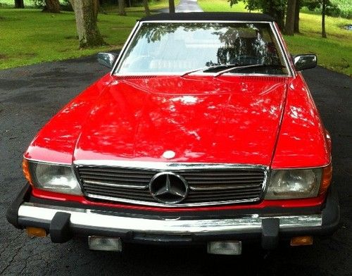 1980 mercedes-benz 450sl red convertible 2-door 4.5liter v8