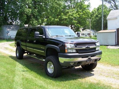 2003 chevrolet silverado 2500 hd 6" lift 4x4 black crew cab truck