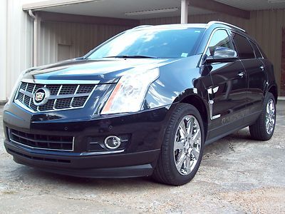 Sporty black 2012 cadillac srx 4dr luxury suv chromewheels  allelectric fwd