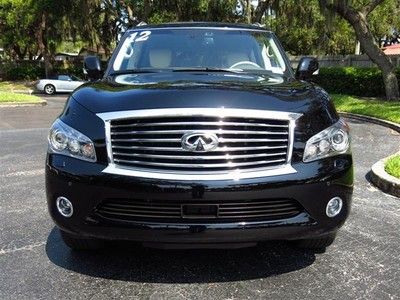 2012 Infiniti QX56 Deluxe Touring Package Cooled Seats Rear DVD Sunroof, Navi, image 2