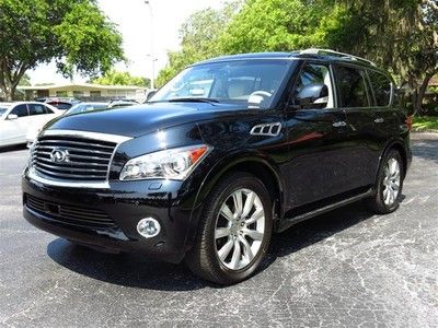 2012 Infiniti QX56 Deluxe Touring Package Cooled Seats Rear DVD Sunroof, Navi, image 3