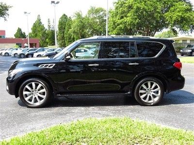 2012 Infiniti QX56 Deluxe Touring Package Cooled Seats Rear DVD Sunroof, Navi, image 4