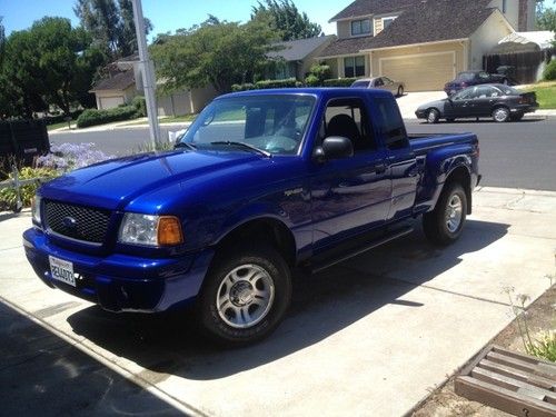 Sonic blue ford ranger edge plus ext. cab 4-door stepside 3.0 flex fuel v6