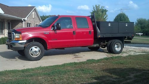 1999 ford f350 powerstroke crew 4x4 drw xlt flatbed utility