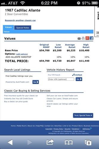1987 Cadillac Allante Base Convertible 2-Door 4.1L UNDER 14,000 ORIG MILES, image 12