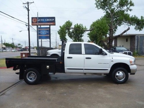 2006 dodge ram 3500 flat bed quad cab diesel 4x4 dually slt we finance carfax