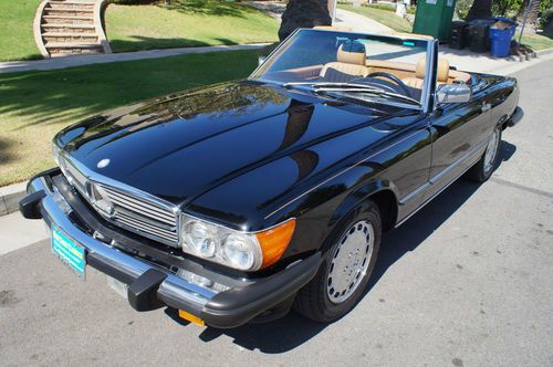 1988 560sl original california car in rare &#039;black &amp; palomino&#039; color combination!
