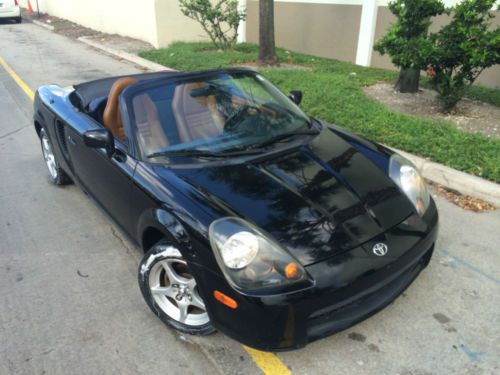 2002 toyota mr2 spyder base convertible 2-door 1.8l black on brown