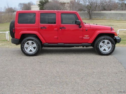 2011 wrangler sahara unlimited 4x4 red/tan lthr 40k nav hard top immac