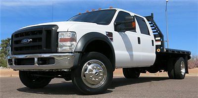 No reserve 2009 ford f550 crew diesel 4x4 flatbed low mile warranty clean!!!!!!!