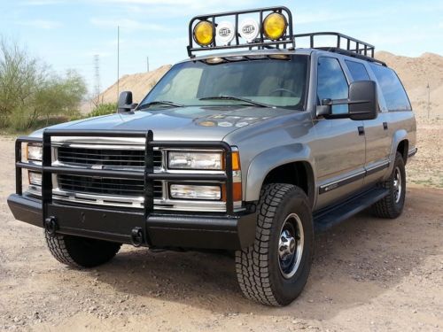 99 k2500 4x4 vortec 454 4l80e 123k new tires recent service leather rack lights