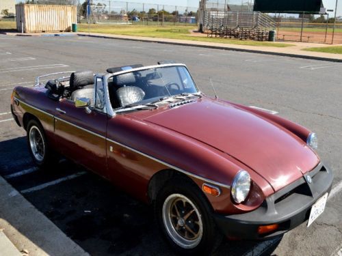 1977 mgb roadster **overdrive** **rebuilt motor** ca vanity plates