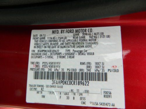 2012 Ford Fusion Sport  Low miles Sync Heated Seats Sunroof, US $13,900.00, image 59