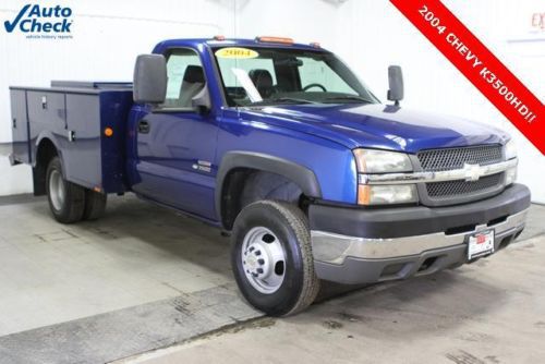 Used 04 chevy k3500hd 4x4 regular cab drw enclosed knaphiede utility box diesel