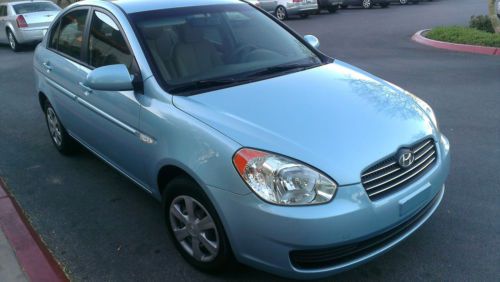 2007 hyundai accent gls sedan 4-door 1.6l automatic metallic sky blue 40 mpg