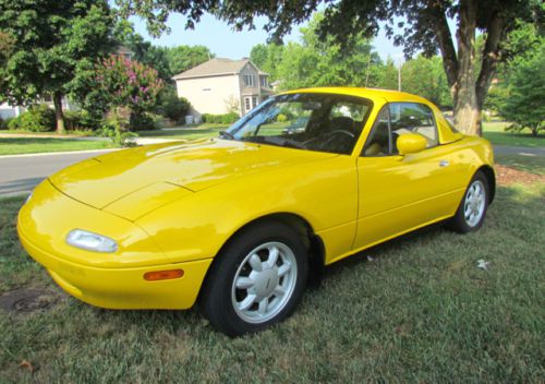 1992 mazda miata sunburst yellow hardtop 39.5k miles sby 1337/1519 no reserve