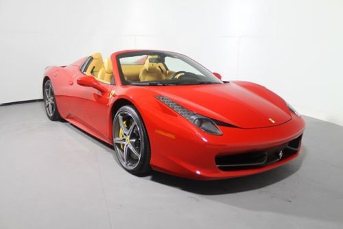 2014 ferrari 458 spider rosso corsa/beige ferrari approved certified low miles