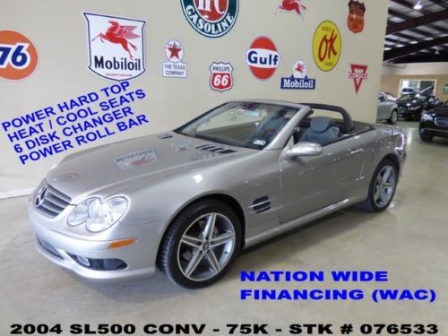 2004 sl500,pwr hard top,nav,htd/cool lth,bose,6 disk cd,amg whls,75k,we finance!