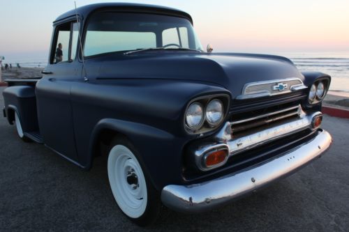 1958 chevy truck - big window w/ air bagged rear suspension matte blue